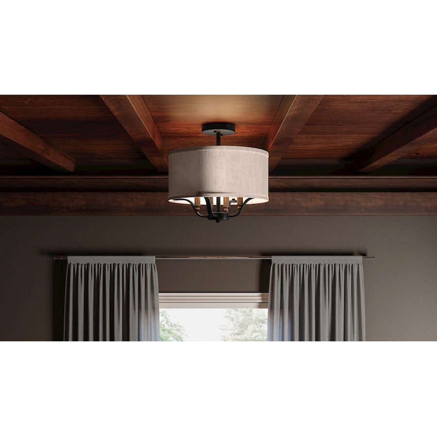 Quoizel Semi-Flush Mount 4 Light Semi-Flush Mount, Western Bronze - QSF5286WT