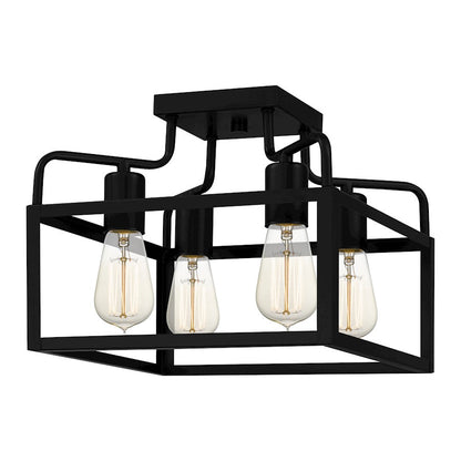 Paulsen 4 Light Semi-Flush Mount, Matte Black