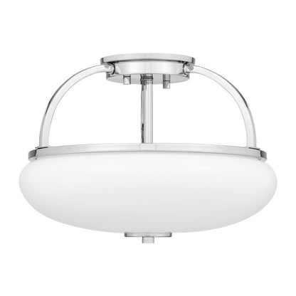 Easton 3 Light Semi-Flush Mount, Opal