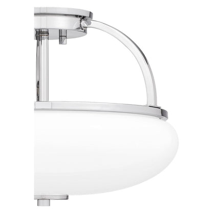 Easton 3 Light Semi-Flush Mount, Opal