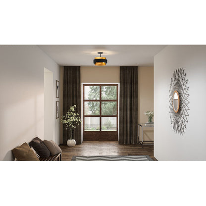 Hagley 3 Light Semi-Flush Mount, Earth Black/Metal