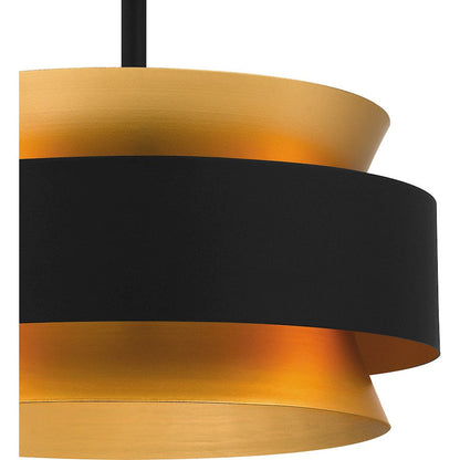 Hagley 3 Light Semi-Flush Mount, Earth Black/Metal