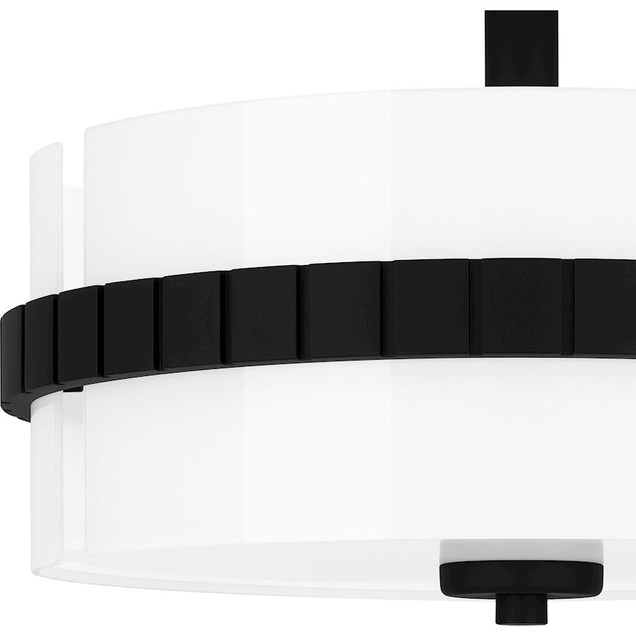 Baud 2 Light Semi-Flush Mount, Black/Clear Painted White