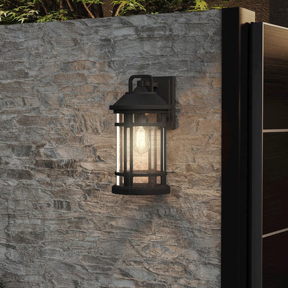 Quincy 1 Light Outdoor Wall Mount, Earth Black