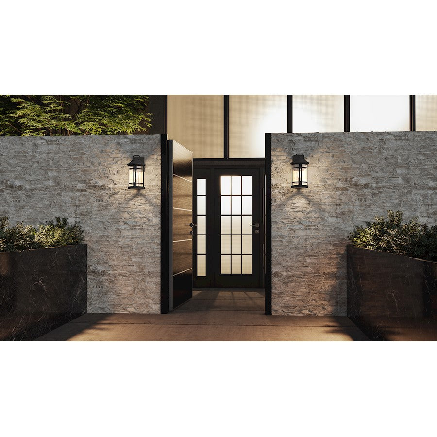 Quincy 1 Light Outdoor Wall Mount, Earth Black