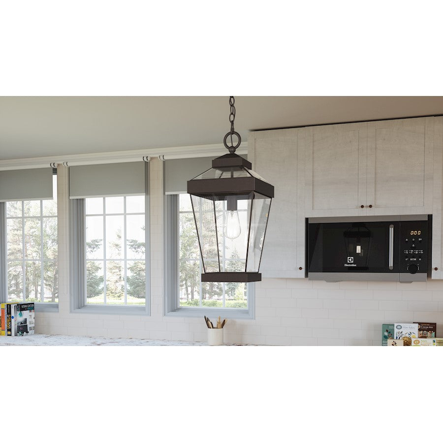 Quoizel Ravine 1 Light Mini Pendant, Bronze/Clear Beveled - RAV1510WT