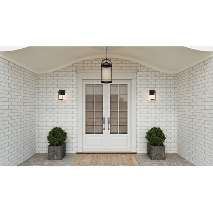 Quoizel Reece 1 Light 19" Outdoor Lantern, Earth Black/Clear Seedy - RCE1909EK