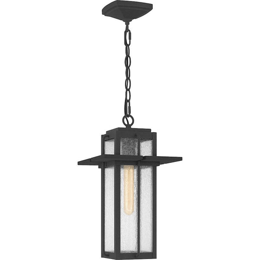 Randall 1 Light Outdoor Hanging Lantern, Mottled Black