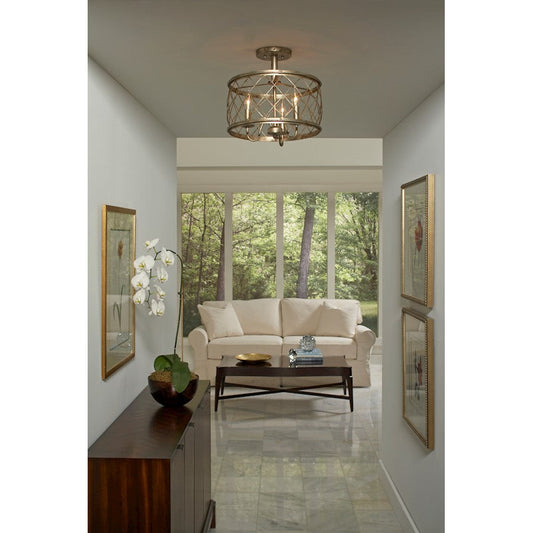 Dury Semi-Flush Mount, Century Silver Leaf