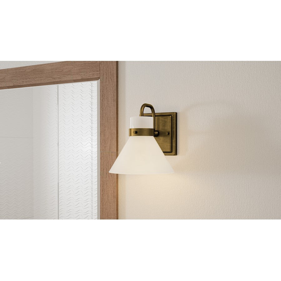 Regency 1 Light Wall Sconce, Opal Etched