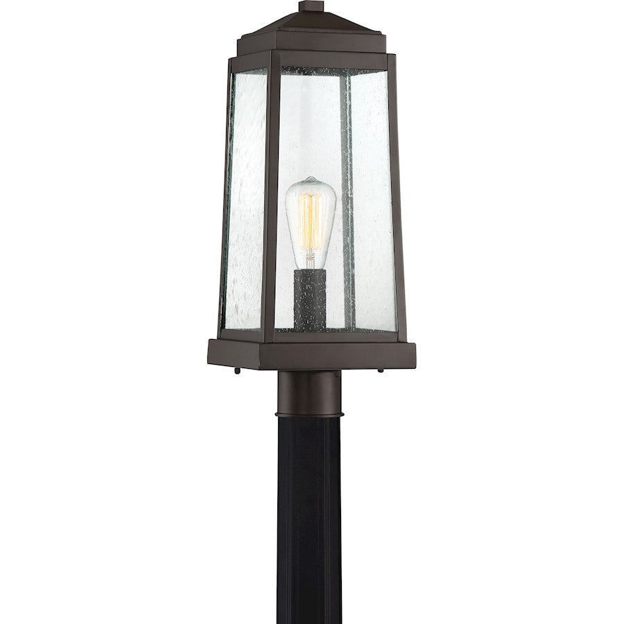 Ravenel Outdoor Lantern, Western Bronze/Seedy Glass