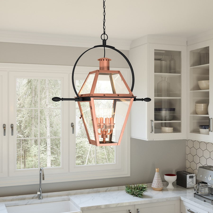 Quoizel Rue De Royal 2 Light Pendant, Industrial Bronze/Clear , Clear - RO2811IZ