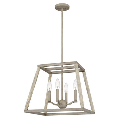 Rosalind 4 Light Pendant, Grey Washed Oak