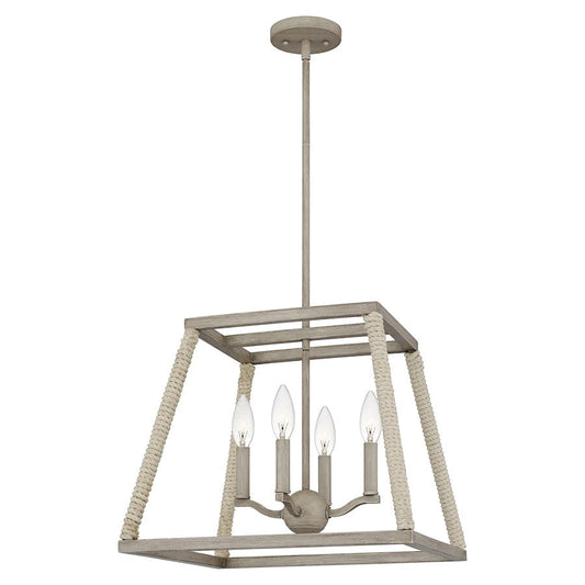 Rosalind 4 Light Pendant, Grey Washed Oak