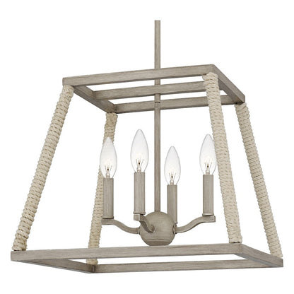 Rosalind 4 Light Pendant, Grey Washed Oak