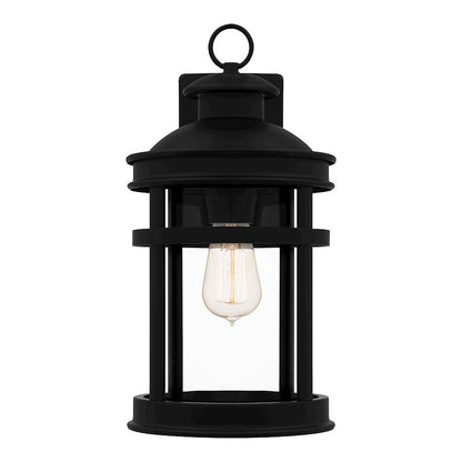 Scout 1 Light Outdoor Lantern, Matte Black/Clear