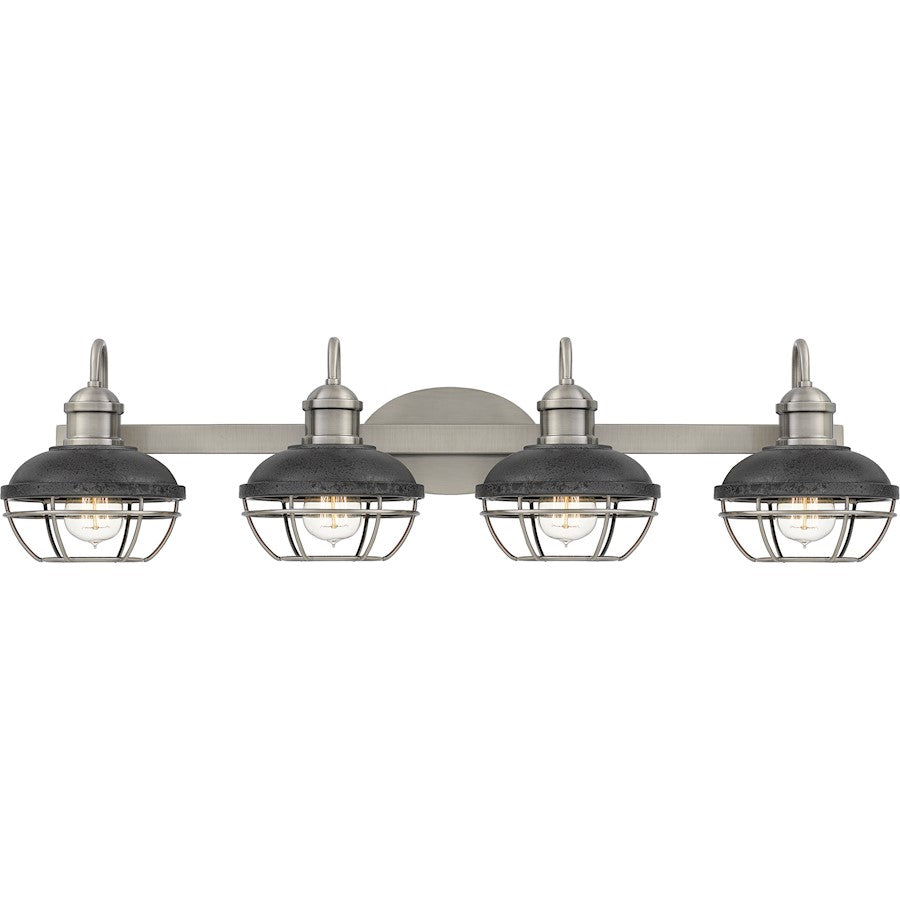 Quoizel Sandpiper 4 Light Bath, AP Nickel/Distress Iron Shade - SPP8634AP