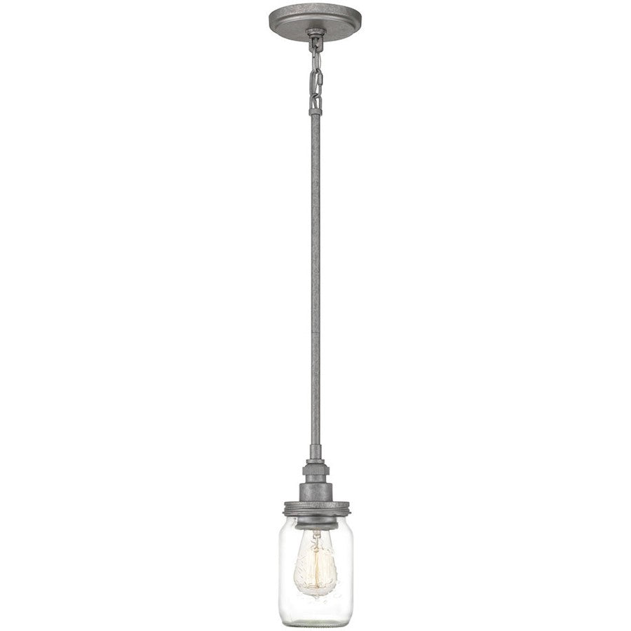 Quoizel Squire 1 Light Mini Pendant, Galvanized - SQR1504GV