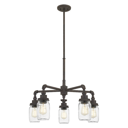 Quoizel Squire 5 Light Chandelier, Rustic Black - SQR3526RK