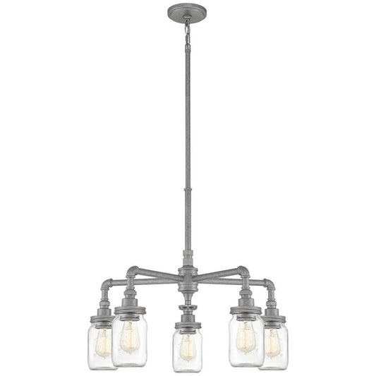 Quoizel Squire 5 Light Chandelier, Galvanized - SQR5005GV