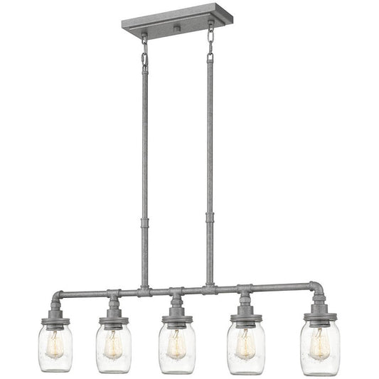 Quoizel Squire 5 Light Island Chandelier, Galvanized - SQR538GV