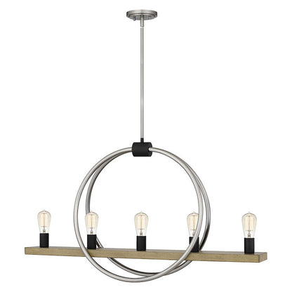 Sterling 5 Light Chandelier Light, Brushed Nickel