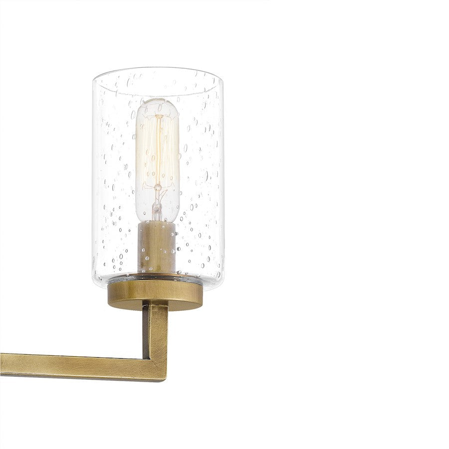 Sunburst 3 Light Semi-Flush Mount, Weathered Brass/Seeded