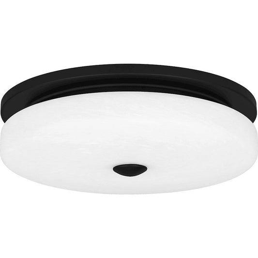 Tavani Flush Mount, Matte Black/Alabaster Glass