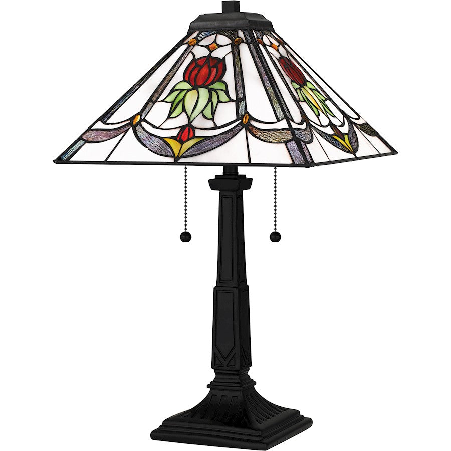 Collingwood 2 Light 23" Table Lamp, Black/Multicolor Art