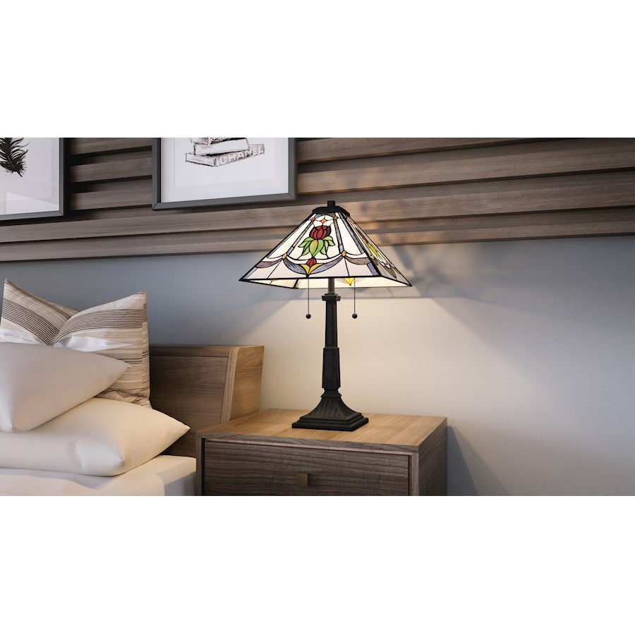 Collingwood 2 Light 23" Table Lamp, Black/Multicolor Art