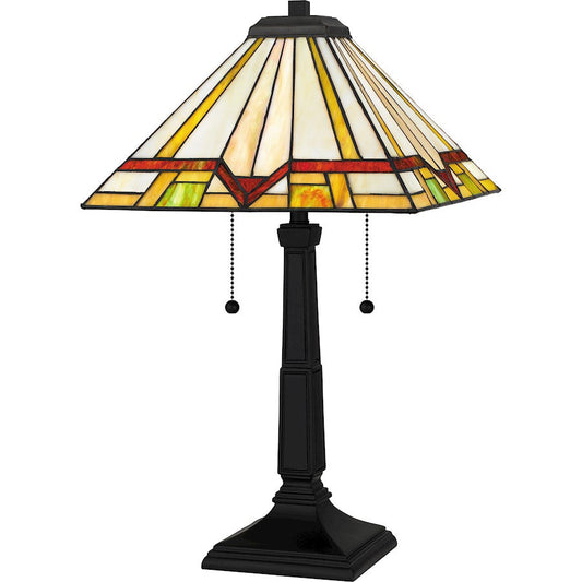 Frederick 2 Light 23" Table Lamp, Black/Multicolor Art