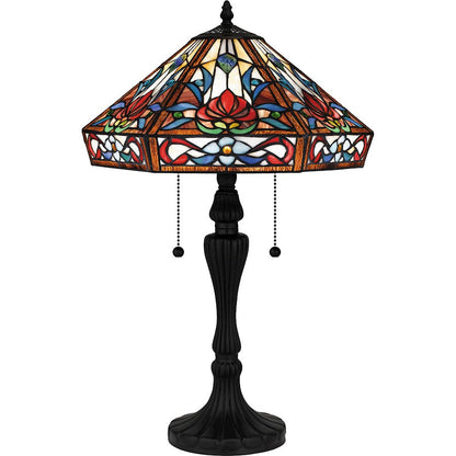 Brenner 2 Light 17" Table Lamp, Matte Black/Multicolor Art