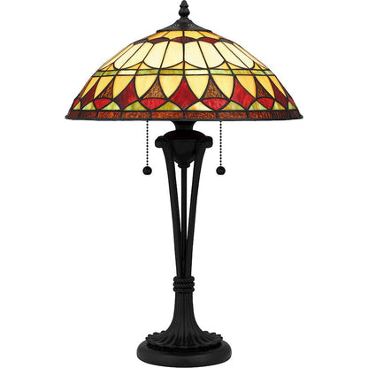 Sevilla 2 Light 15" Table Lamp, Matte Black/Multicolor Art