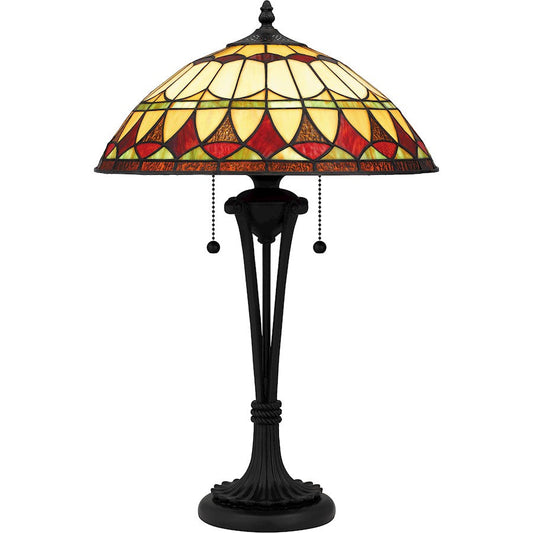 Sevilla 2 Light 15" Table Lamp, Matte Black/Multicolor Art