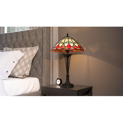 Sevilla 2 Light 15" Table Lamp, Matte Black/Multicolor Art