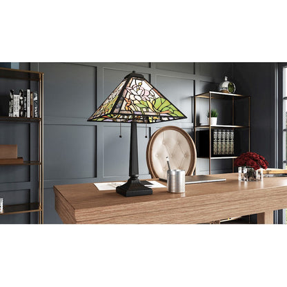 Herron 2 Light 23" Table Lamp, Matte Black/Multicolor Art