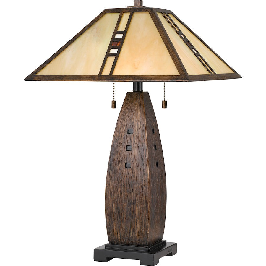 17" Square Tiffany Table Lamp, Sampled