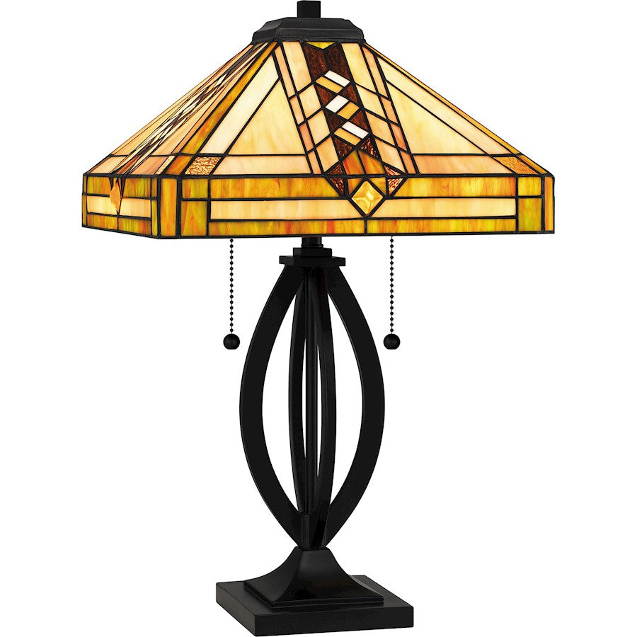 Yellowstone 2 Light Table Lamp, Matte Black/Multicolor Art