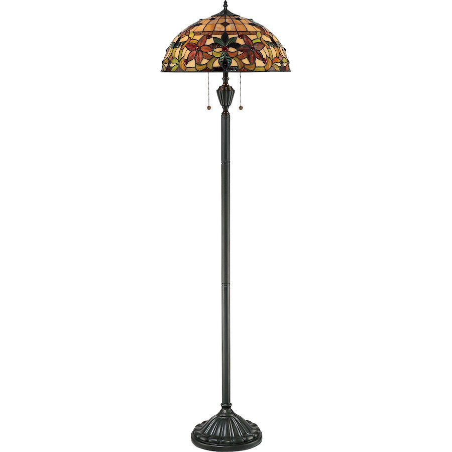 2 Light Kami Tiffany Floor Lamp, Vintage Bronze