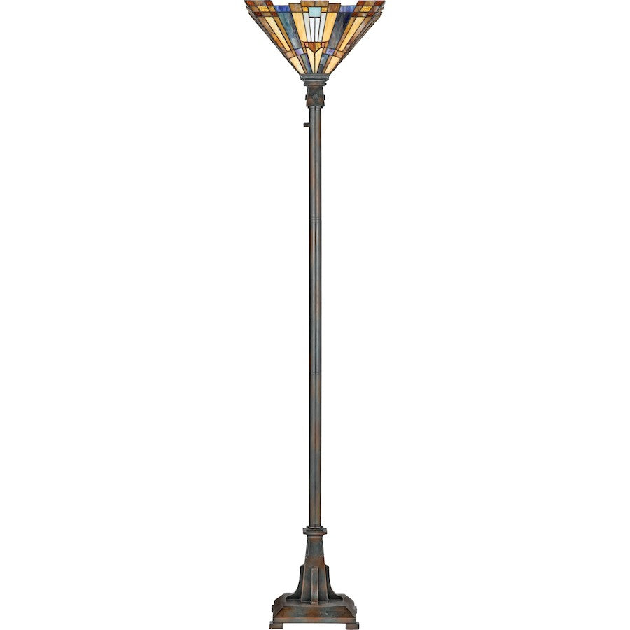 1 Light Inglenook Tiffany Torchiere, Valiant Bronze