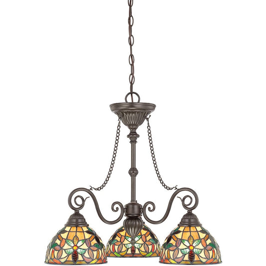 3 Light Kami Chandelier, Vintage Bronze