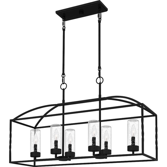 Quoizel Thatcher 6 Light Island Light, Earth Black/Clear Seedy - THA636EK