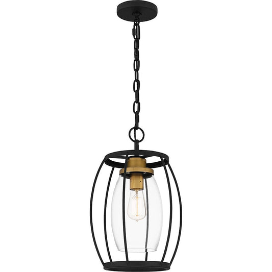 Thyme 1 Light Mini Pendant, Earth Black/Clear