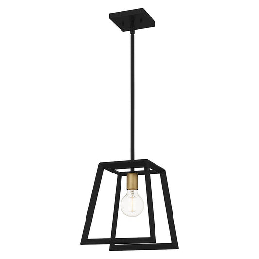 Tilly 1 Light Mini Pendant, Matte Black/Hand-welded Frame