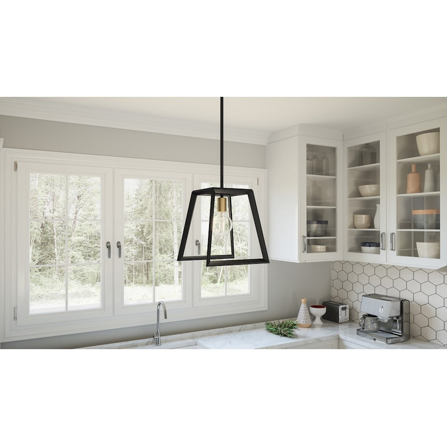 Tilly 1 Light Mini Pendant, Matte Black/Hand-welded Frame