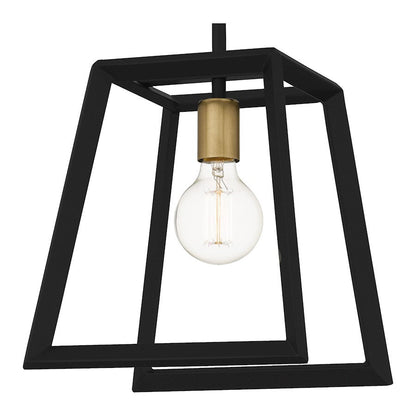 Tilly 1 Light Mini Pendant, Matte Black/Hand-welded Frame