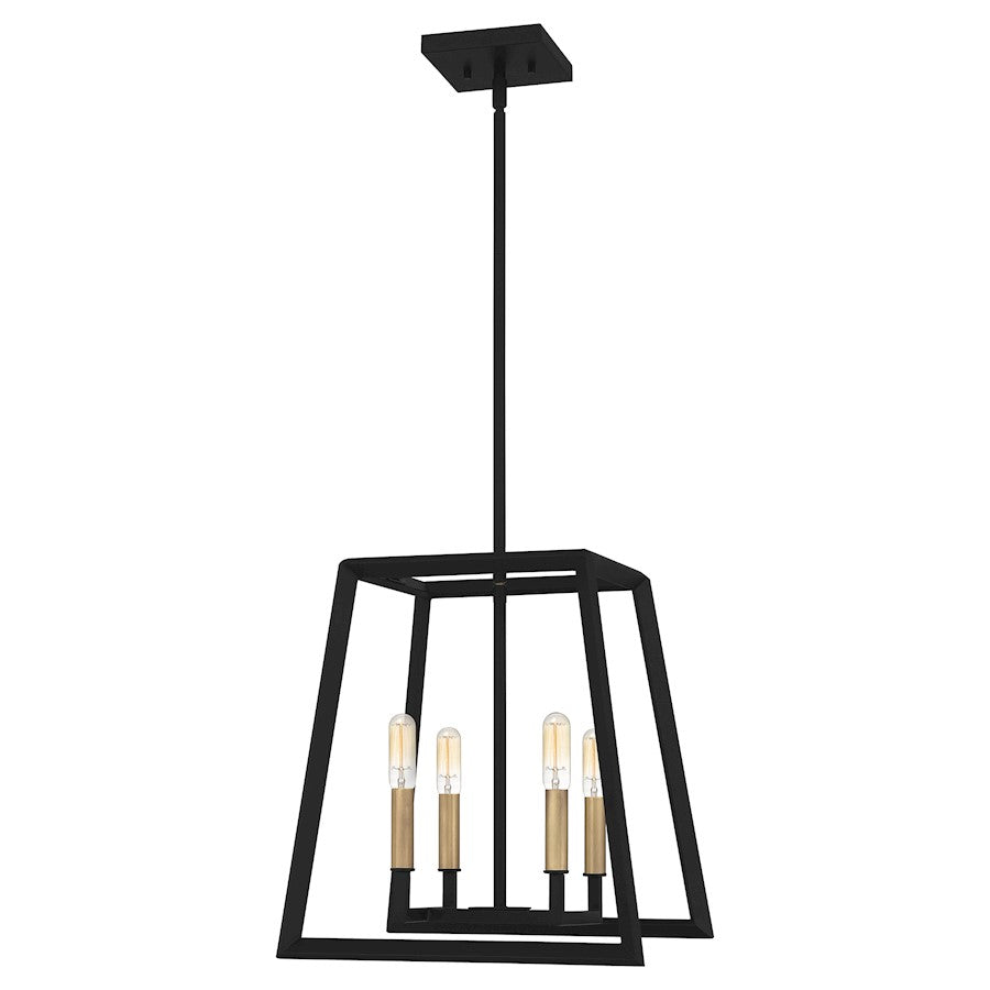 Tilly 4 Light Pendant, Matte Black