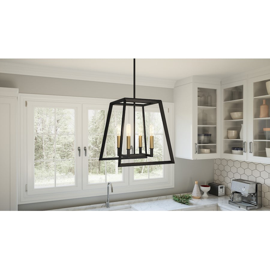 Tilly 4 Light Pendant, Matte Black