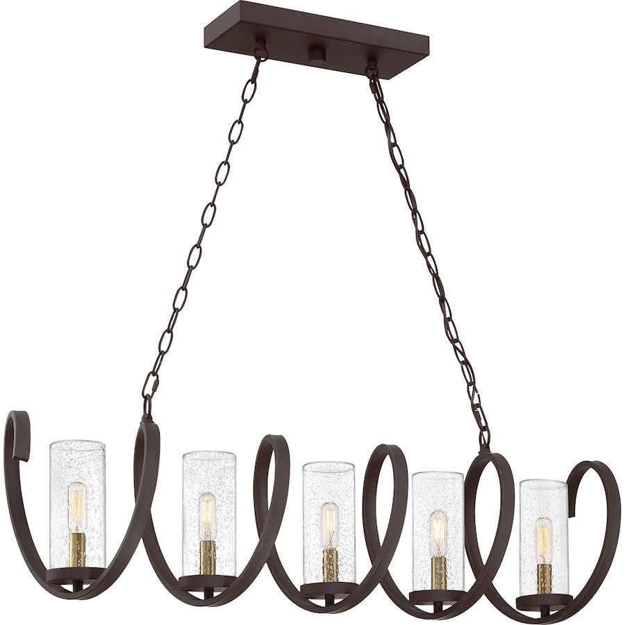 Tumult 5 Light Island Chandelier, Western Bronze