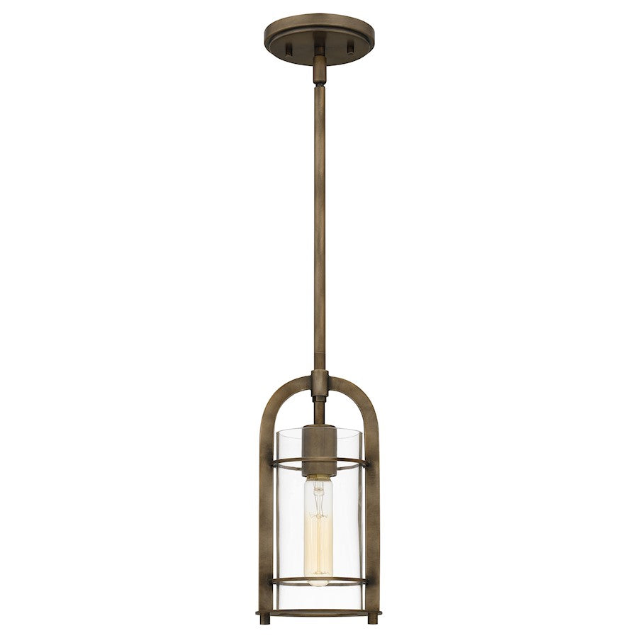 Toscana 1 Light Mini Pendant, Statuary Bronze/Clear